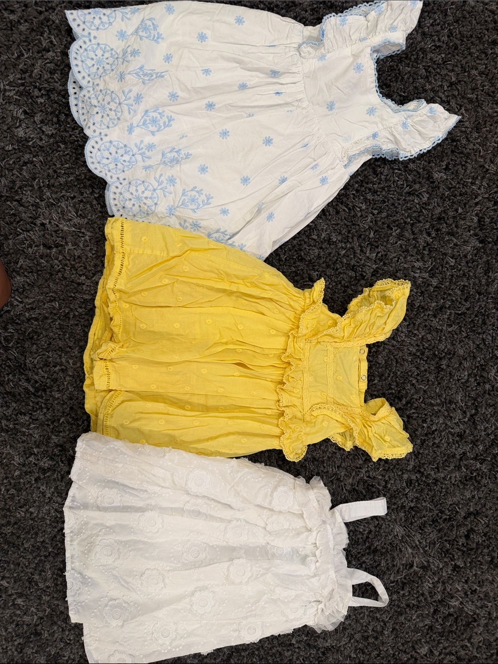 Cat & Jack White and Yellow Girls' Sundress Trio
